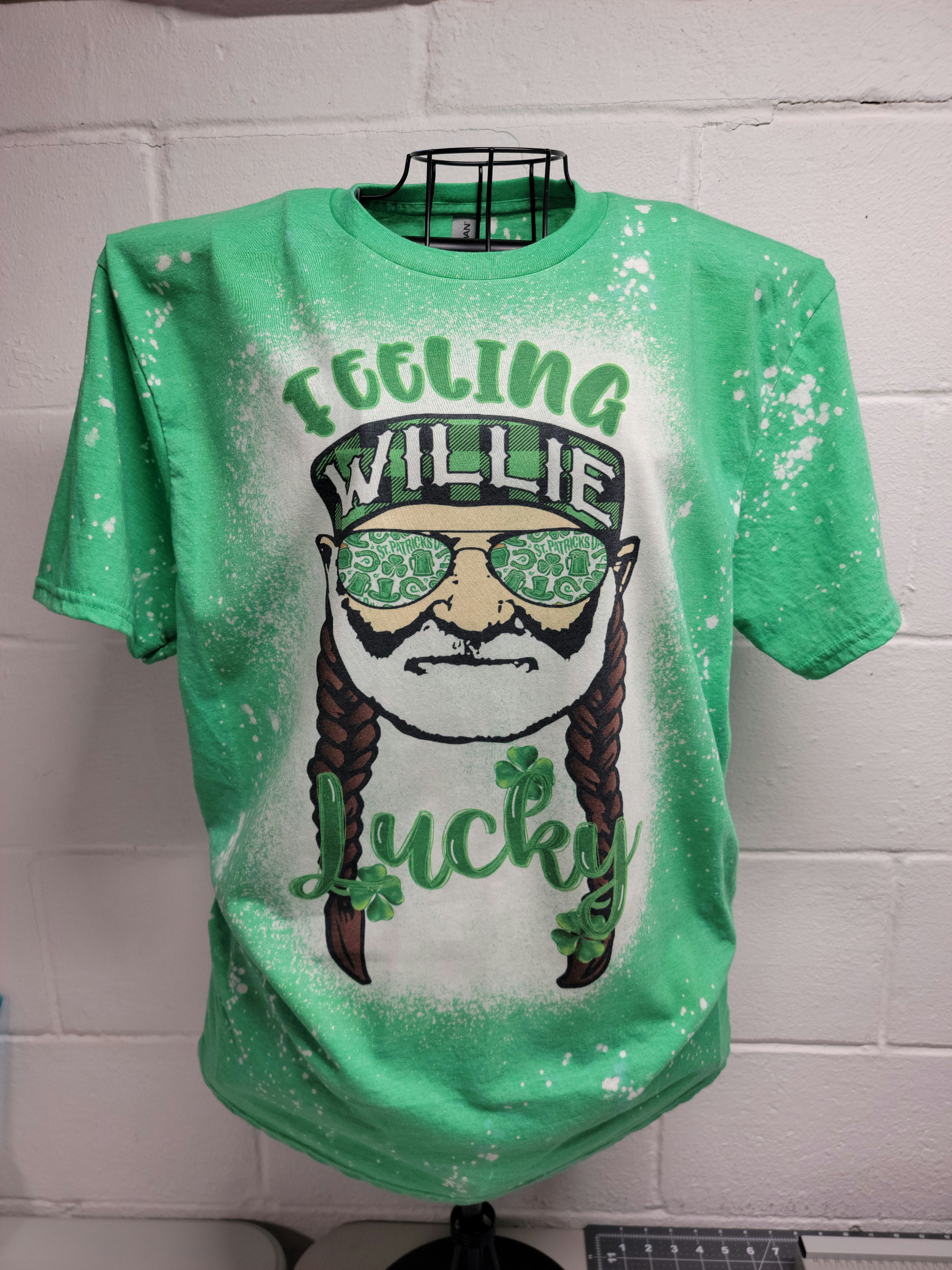 sublimation shirts Feeling Willie Lucky St Patricks day shirt bleached shirt